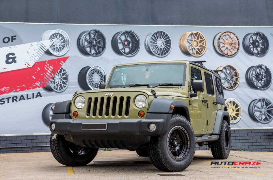 JEEP WRANGLER ANZA MATTE BLACK WITH ANTHRACITE RING